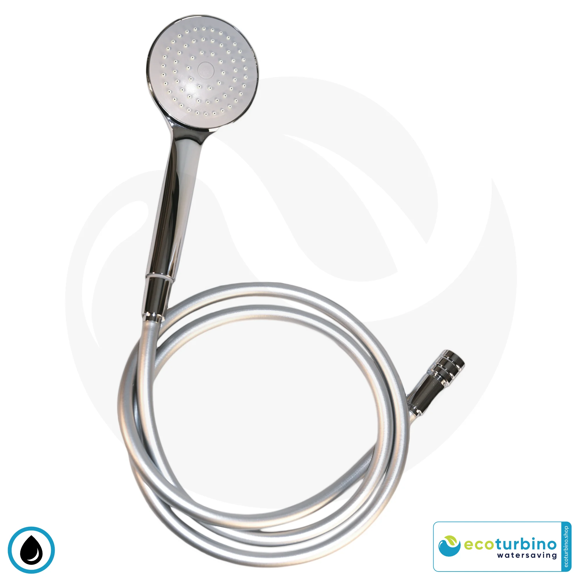 Handheld Shower Head SET 10 Legio | ecoturbino® ET10L Water Saving Adapter + Shower Hose + Shower Head