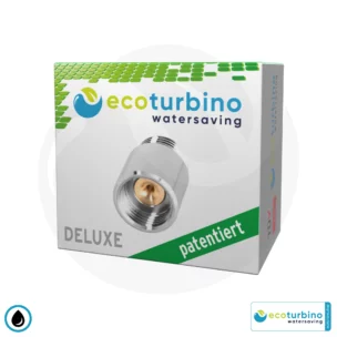 ecoturbino® DELUXE ET10L Shower Water Saving Valve | Save Water and Energy (Gas, Electricity) | Reduce Costs by up to 40% when Showering + Emptying the Shower Head | Silver