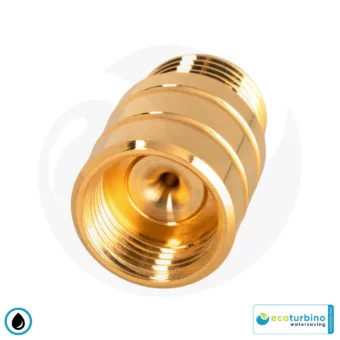ecoturbino® ET10L Water-Saving Shower Adapter | gold | Save Water and Energy (Gas, Electricity) | Reduce Costs by up to 40% when Showering + Emptying the Shower Head