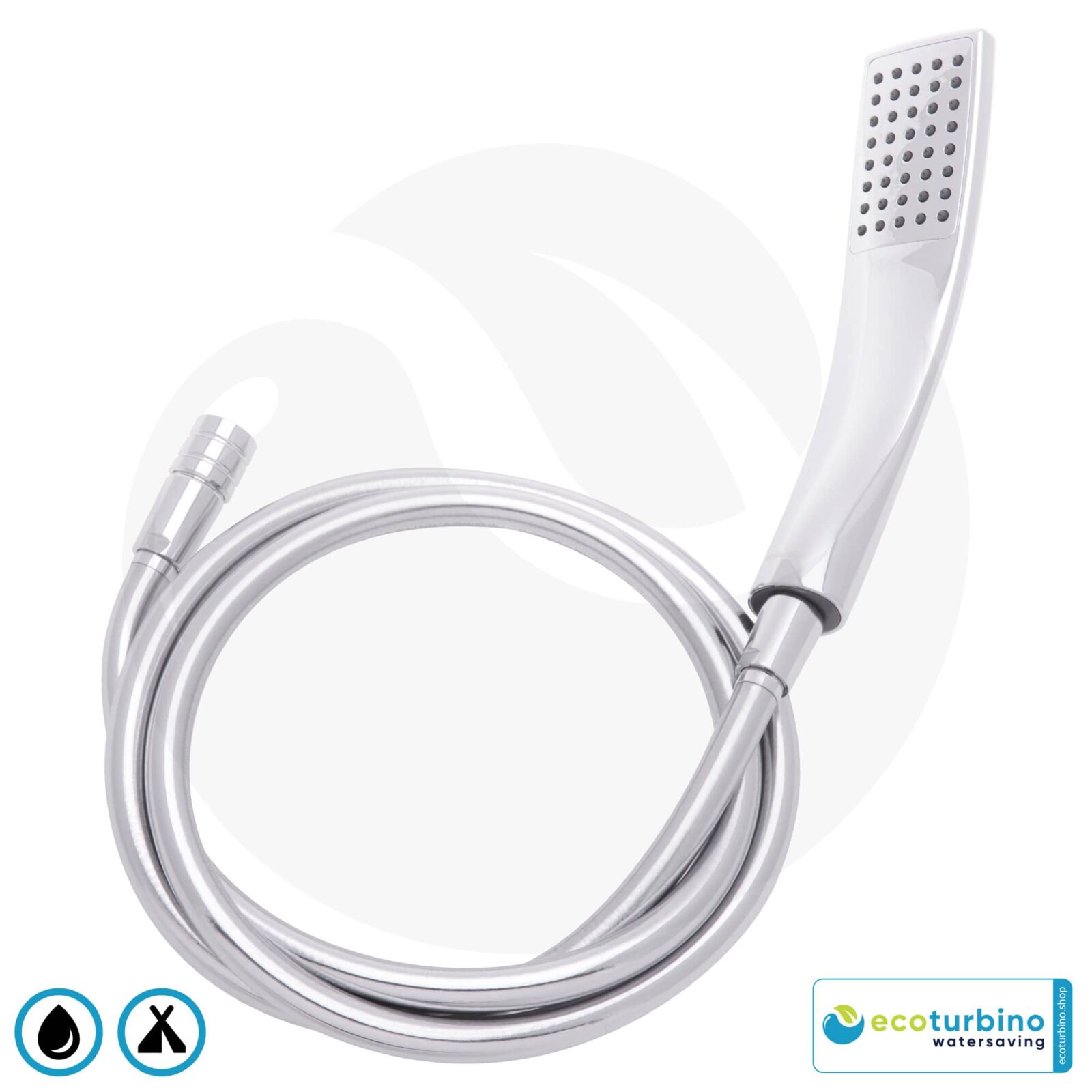 Camping shower head SET, silver | ecoturbino® ECOCAMP