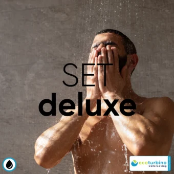 ecoturbino® SET deluxe | silver | Save on water costs while enjoying full shower comfort in a bundle for HER, for HIM + for the whole family!